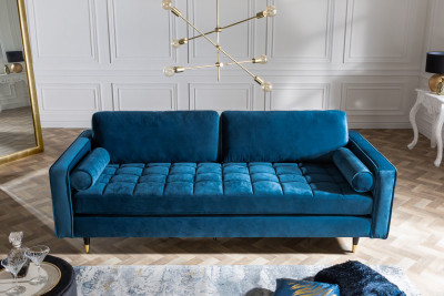 Canapea din catifea Invicta Interior Cozy Albastru