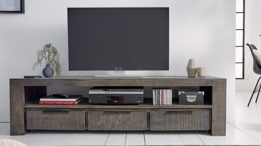 Comoda TV din lemn de mango Invicta Interior Iron Craft Grey - 170 cm